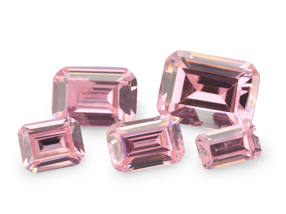 [ZPOS0907] Cubic Zirconia 9x7mm Emerald Cut Pink