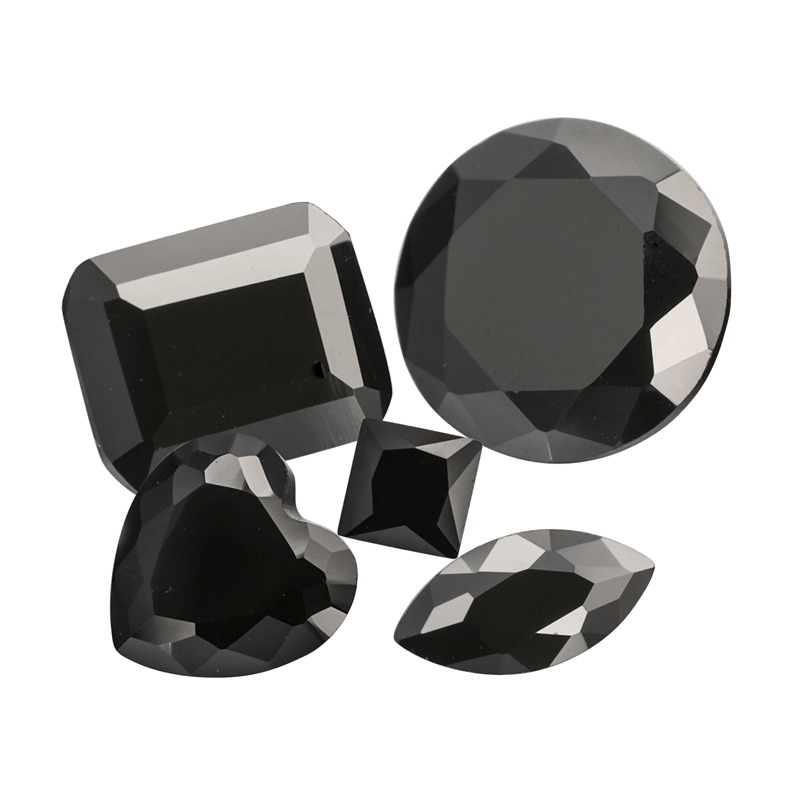 [ZKAB1008] Cubic Zirconia 10x8mm Cushion Black