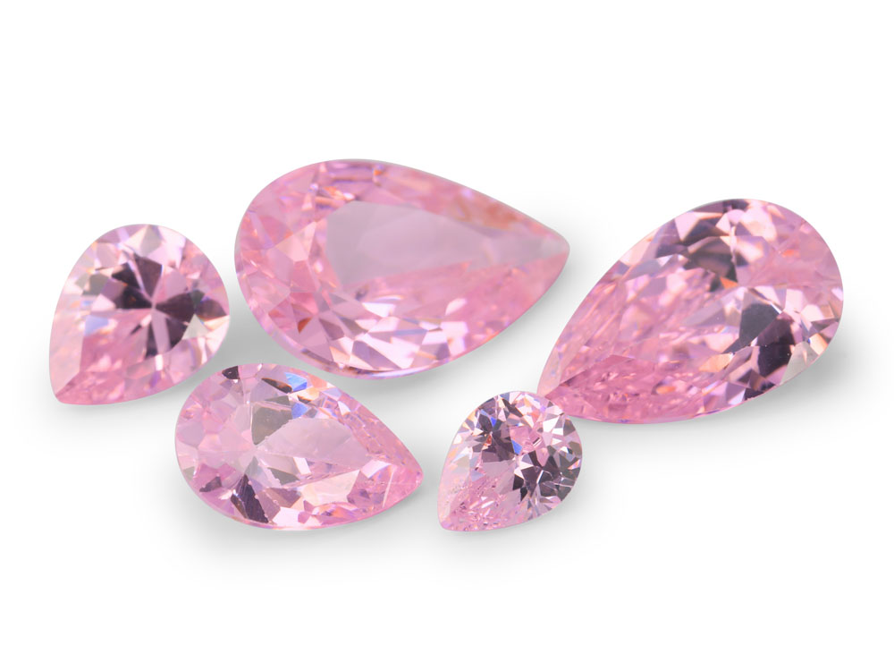 [ZPPB1208] Cubic Zirconia 12x8mm Pear Shape Pink
