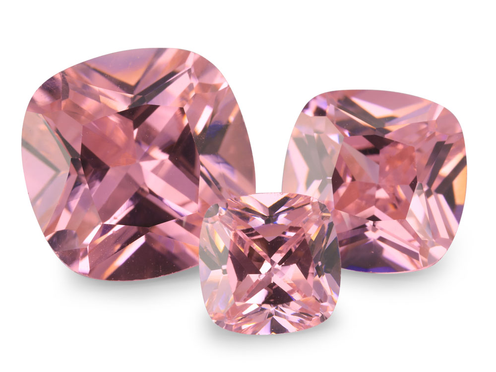 [ZPAB0600] Cubic Zirconia 6.00mm Square Cushion Pink