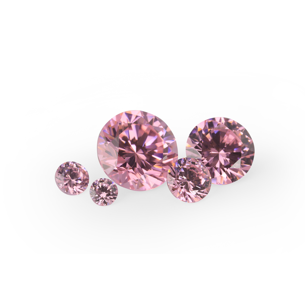 [ZPRB0500S] Cubic Zirconia 5.00mm Round Pink Signity
