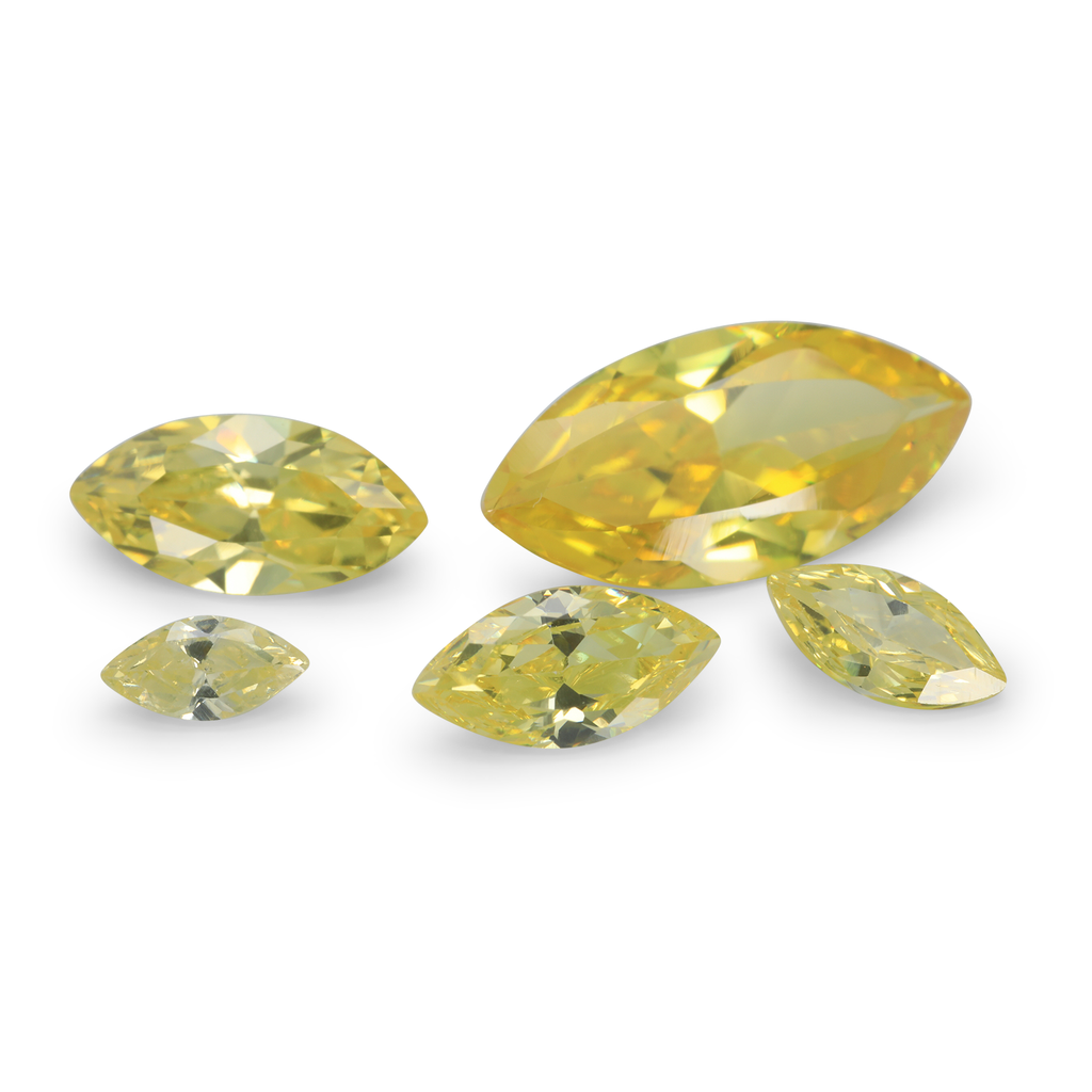 [ZYMB0703] Cubic Zirconia 7x3.5mm Marquise Yellow