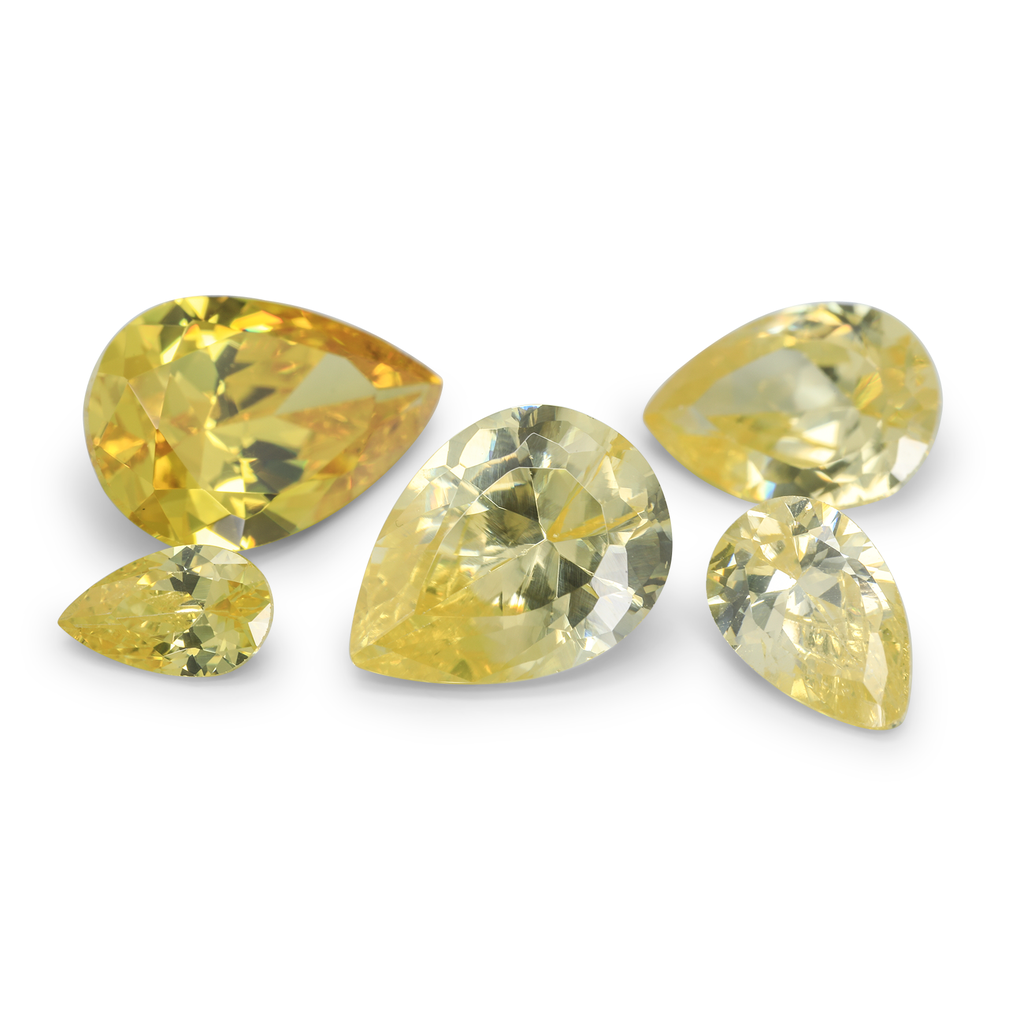 [ZYPB0604] Cubic Zirconia 6x4mm Pear Shape Yellow