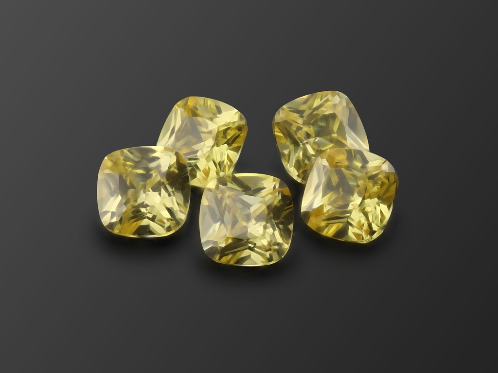 [ZYAB0800] Cubic Zirconia 8.00mm Square Cushion Yellow