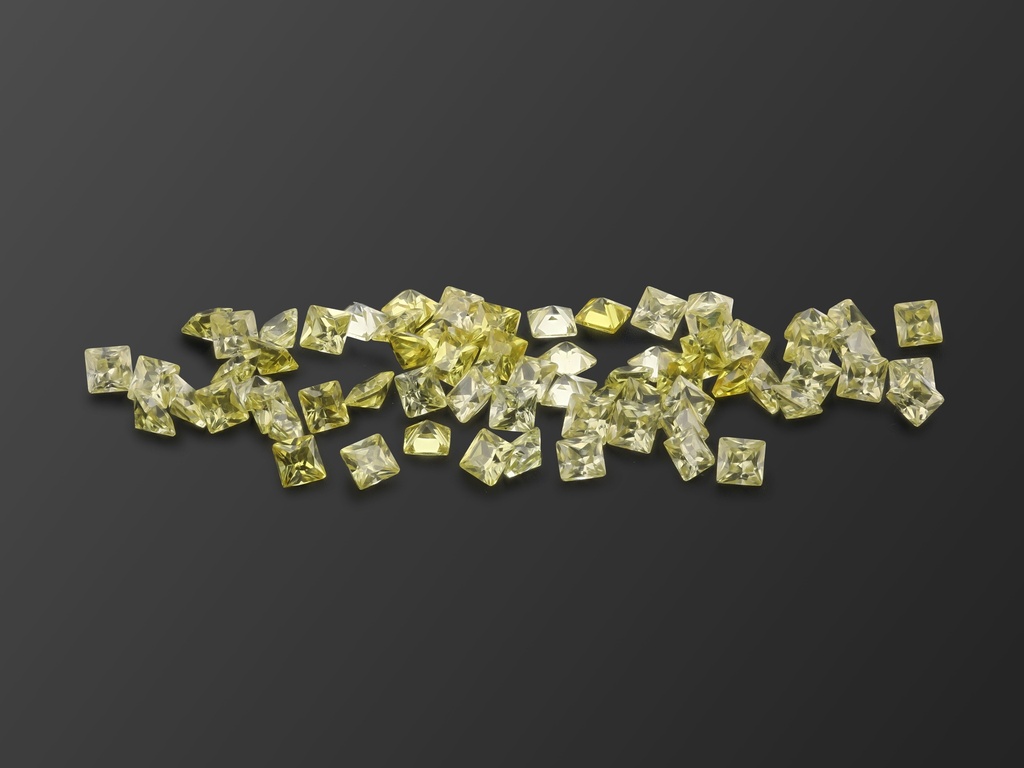 [ZYQP0200] Cubic Zirconia 2.00mm Princess Cut Yellow