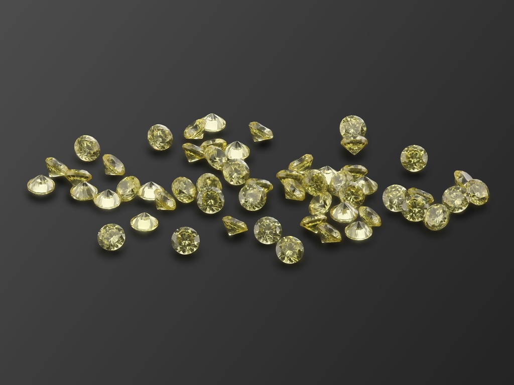 [ZYRB0125] Cubic Zirconia 1.25mm Round Yellow