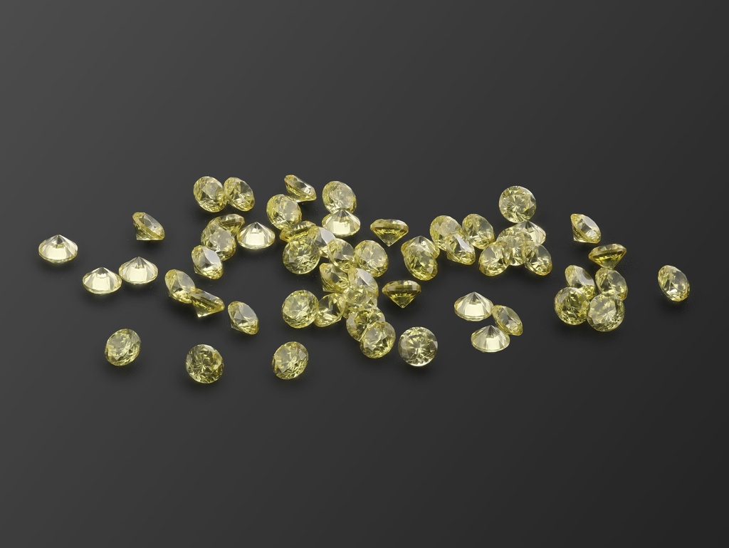 [ZYRB0175] Cubic Zirconia 1.75mm Round Yellow
