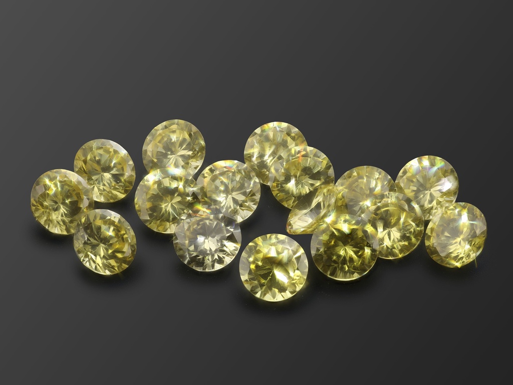 [ZYRB0600] Cubic Zirconia 6.00mm Round Yellow