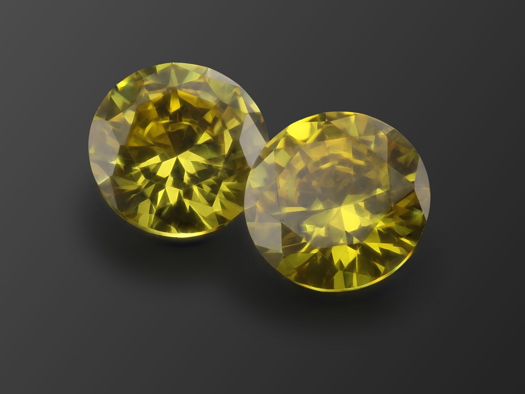 [ZYRB1200] Cubic Zirconia 12mm Round Yellow