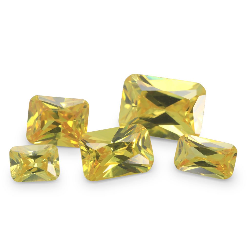 [ZYON0503] Cubic Zirconia 5x3mm Radiant Cut Yellow