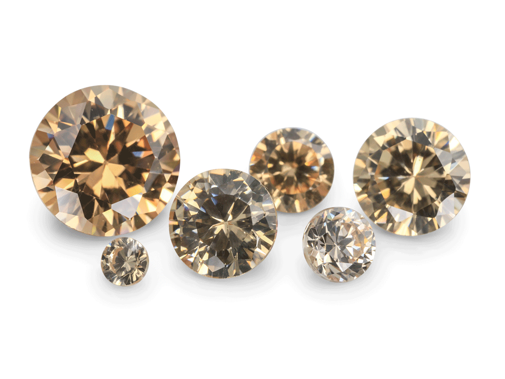 [ZCRB0800] Cubic Zirconia 8.00mm Round Champagne