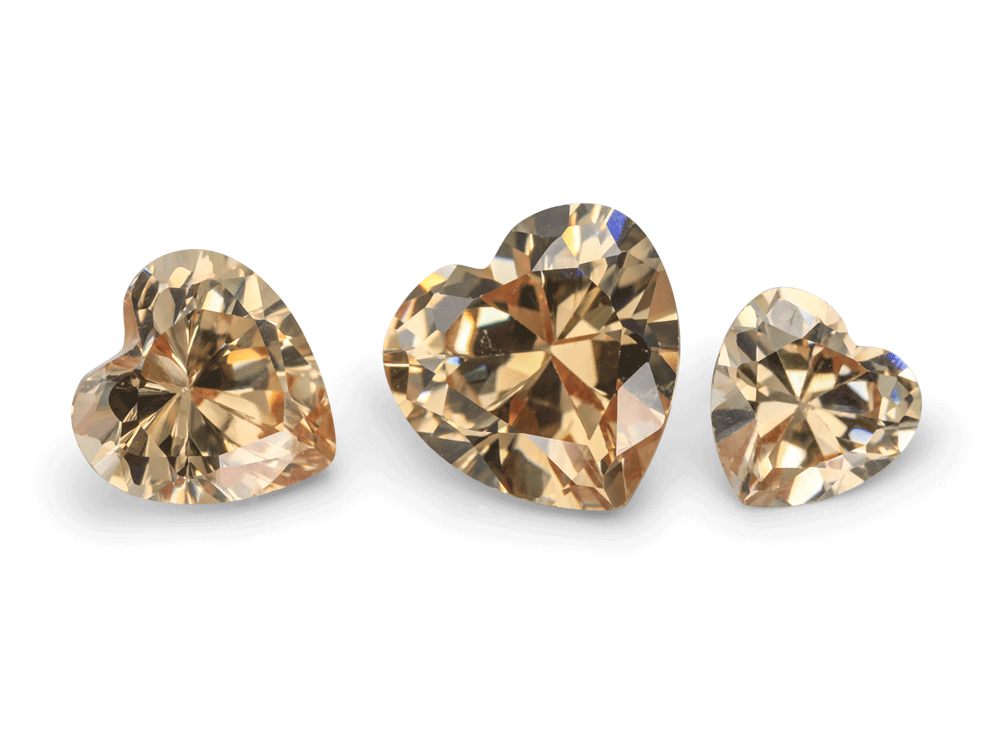 [ZCHB0700] Cubic Zirconia 7.00mm Heart Shape Champagne