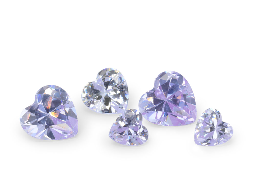 [ZLHB0500] Cubic Zirconia 5.00mm Heart Shape Lavender