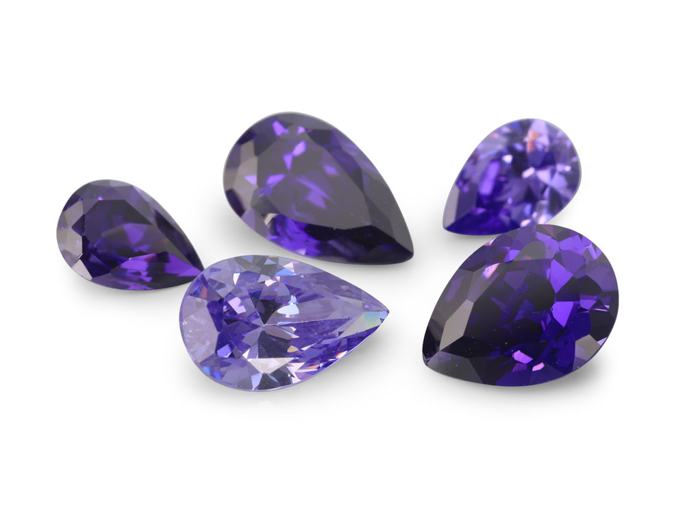 [ZVPB0805] Cubic Zirconia 8x5mm Pear Shape Violet