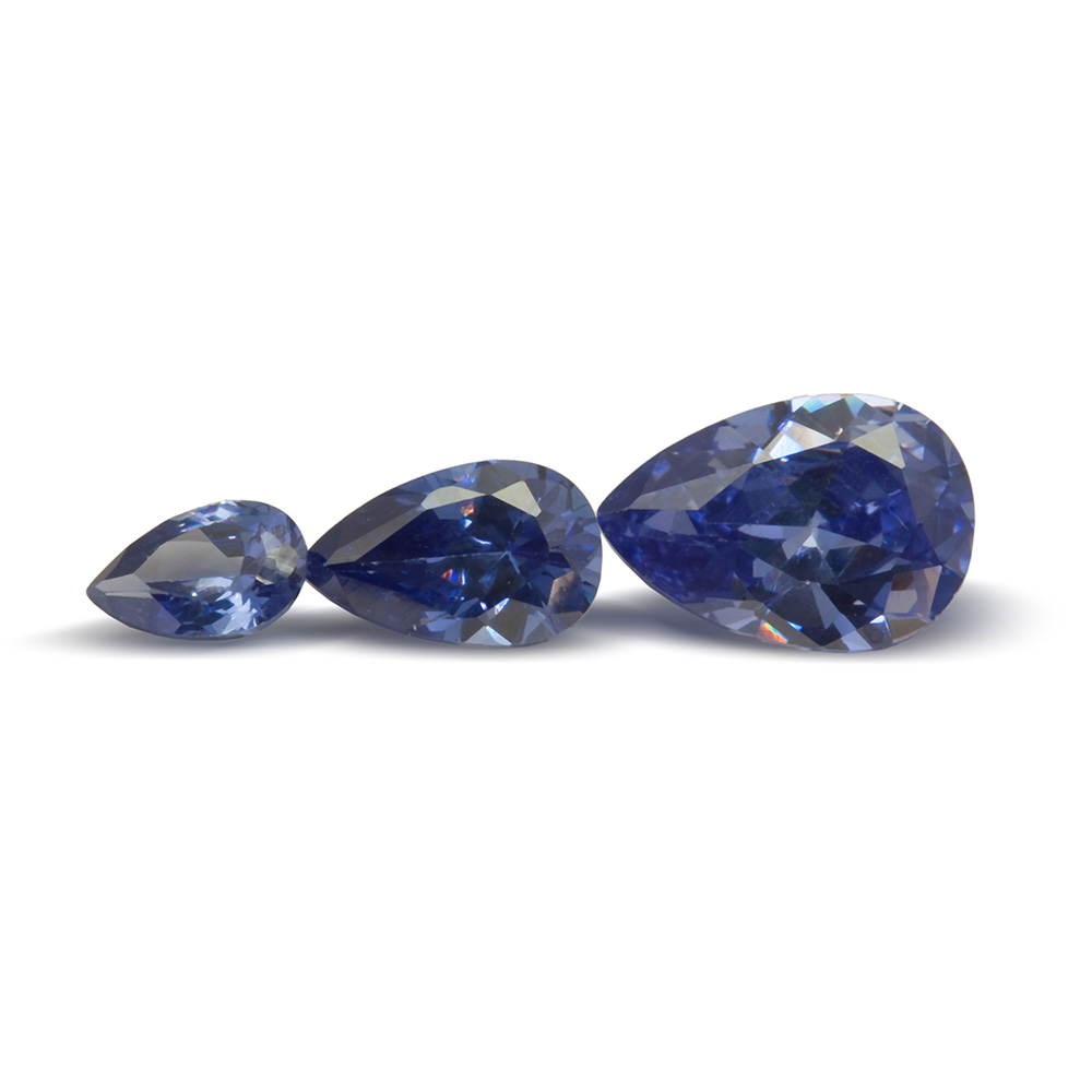 [ZDPB0604] Cubic Zirconia 6x4mm Pear Shape Dark Blue