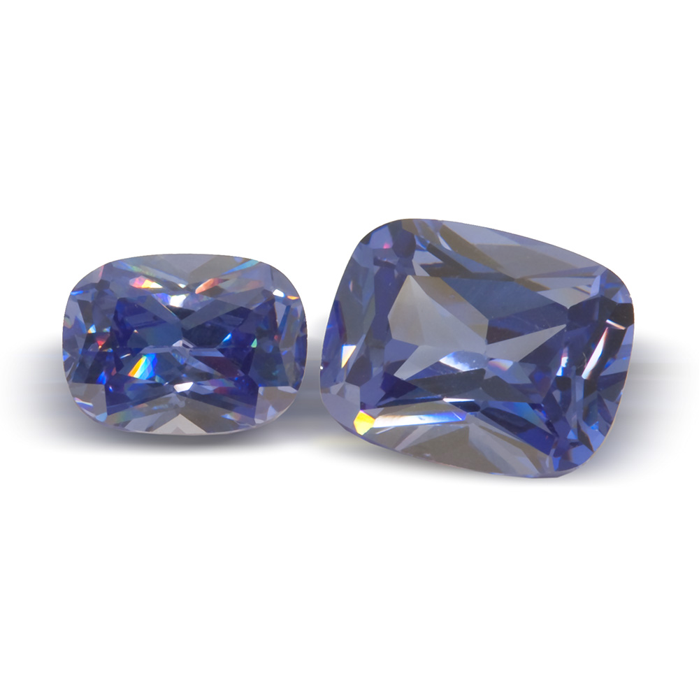 [ZDAB1008] Cubic Zirconia 10x8mm Cushion Dark Blue