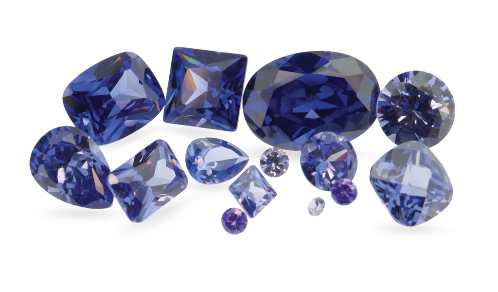 [ZDAB1000] Cubic Zirconia 10mm Square Cushion Dark Blue