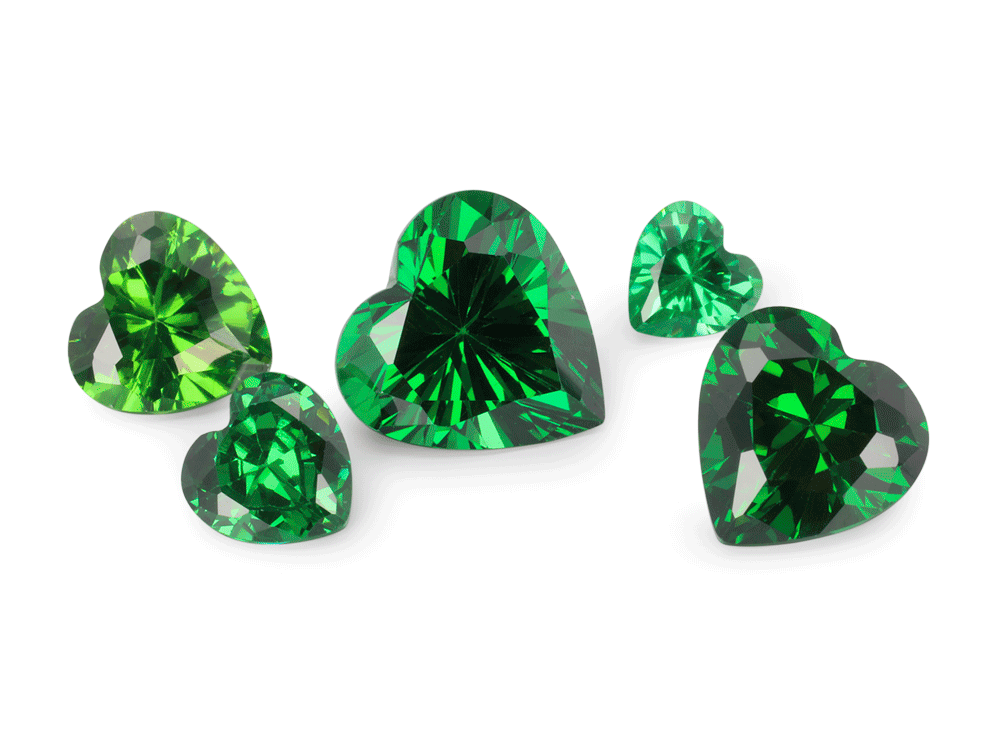 [ZGHB0600] Cubic Zirconia 6.00mm Heart Shape Green
