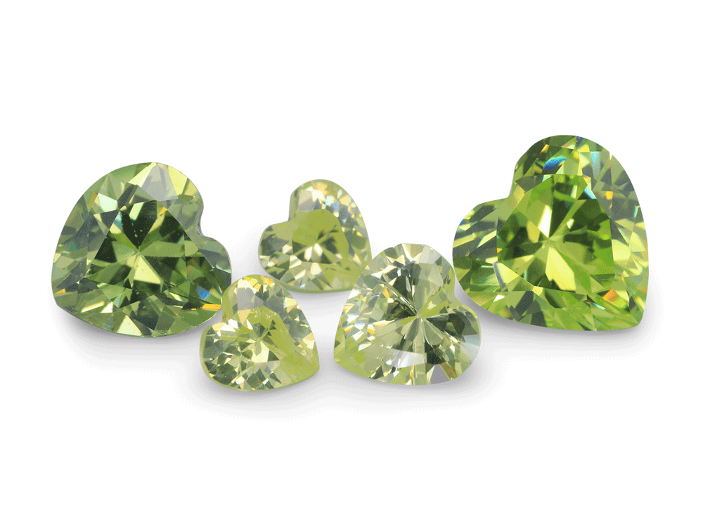 [ZGHB0400L] Cubic Zirconia 4.00mm Heart Shape Light Green
