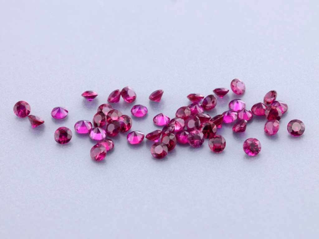 Ruby 1.25mm Round Diamond Cut Red