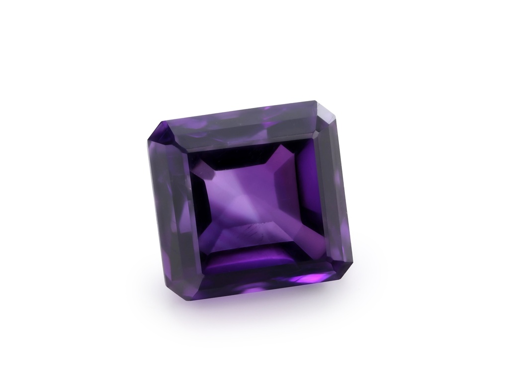 [QAOS1000X1] Amethyst 10.2x9.8mm Emerald Cut Dark