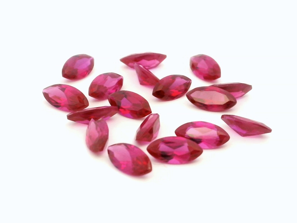 Synthetic Ruby Dark Pink 4x2mm Marquise