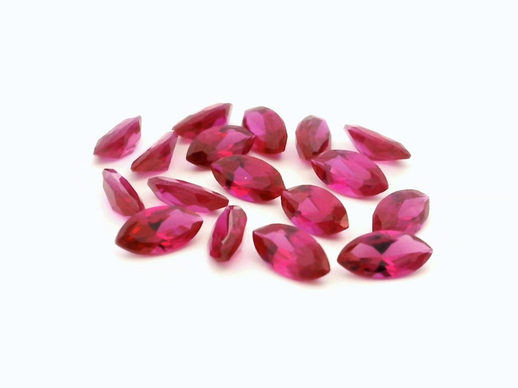 [YKMB0502D] Synthetic Ruby 5x2.5mm Marquise Dark Pink