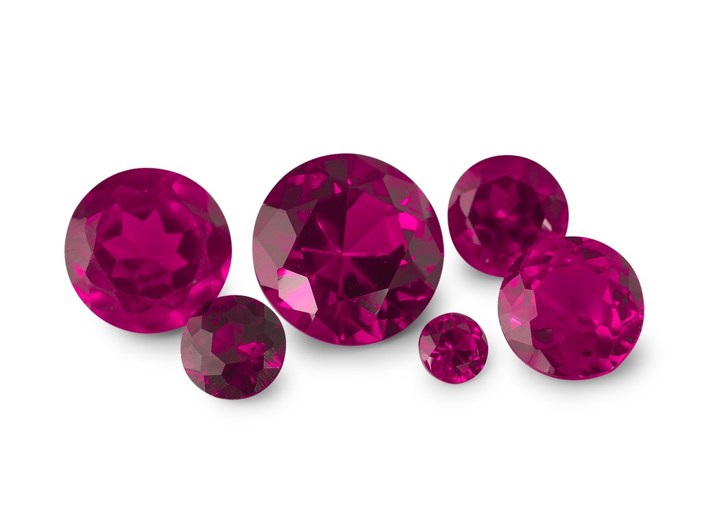 [YKRB0475D] Synthetic Ruby 4.75mm Round Dark Pink Red