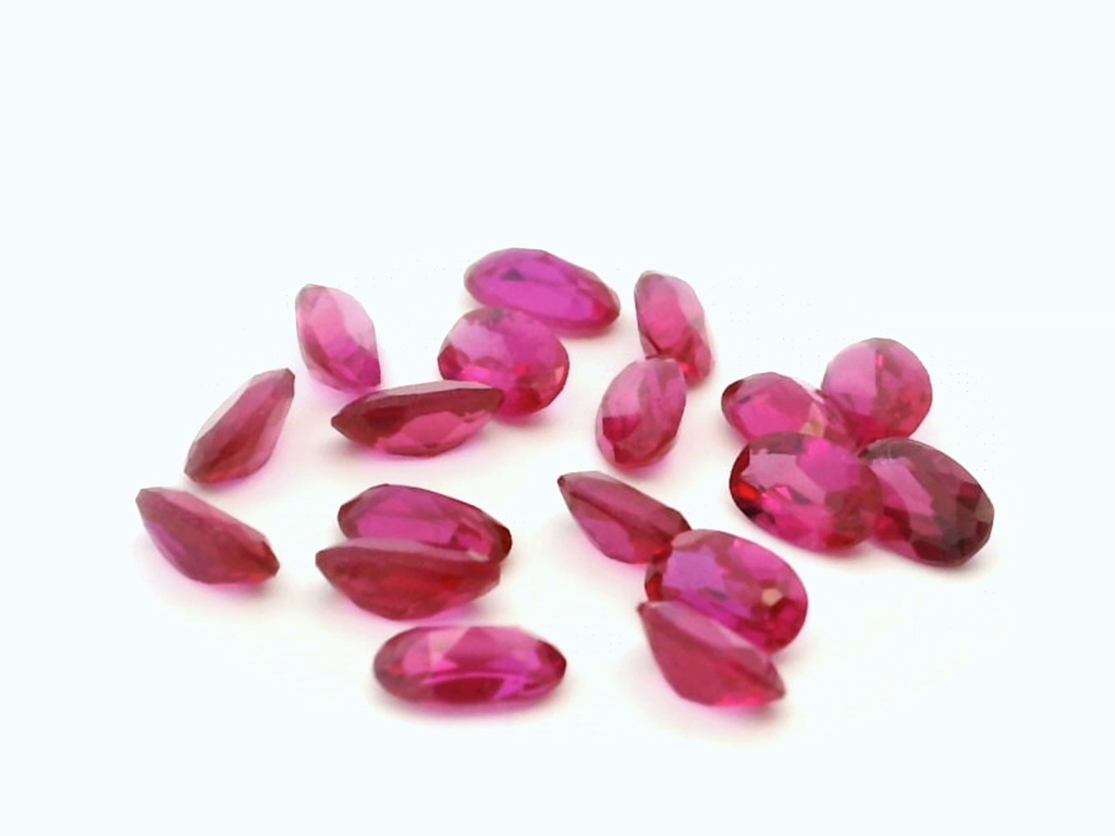 [YKVB0604D] Synthetic Ruby 6x4mm Oval Dark Pink Red