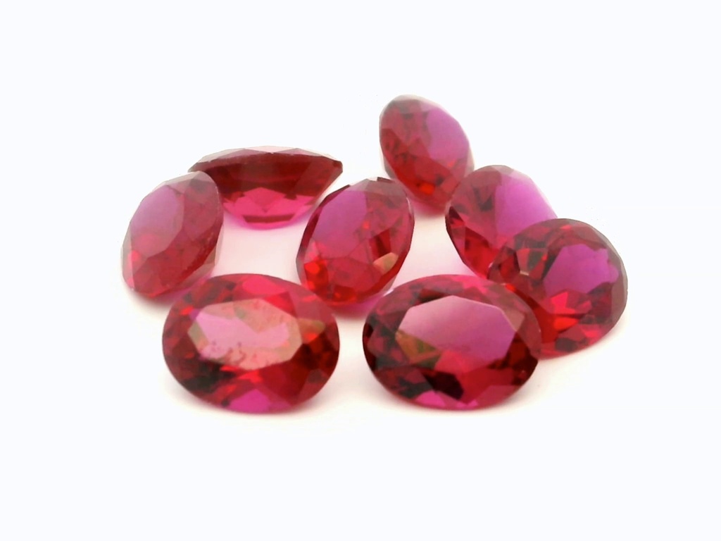 [YKVB0907D] Synthetic Ruby 9x7mm Oval Dark Pink Red