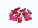 Synthetic Ruby 6x4mm Emerald Cut Dark Pink