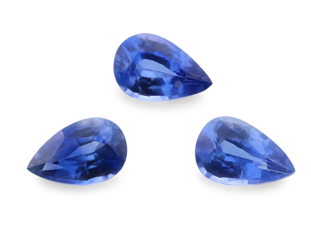 [SCPB0604] Ceylon Sapphire 6x4mm Pear Shape Mid Blue