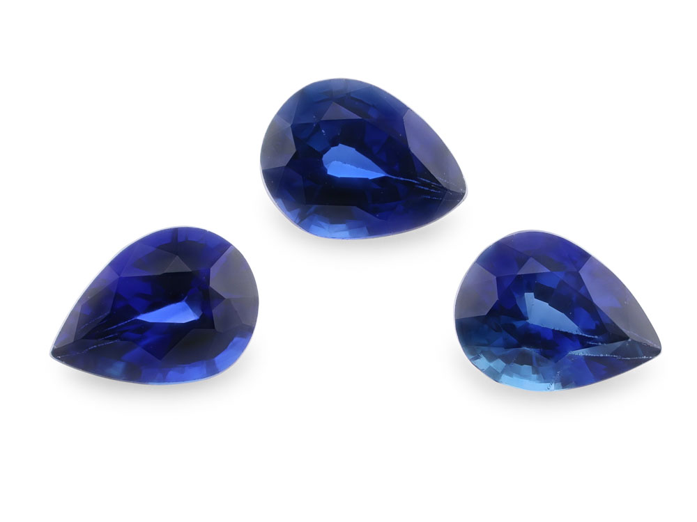 [SCPB0403] Ceylon Sapphire 4x3mm Pear Shape Dark Blue