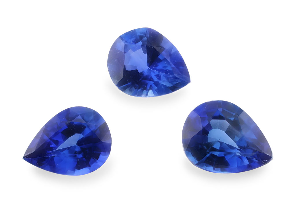 [SCPB0403B] Ceylon Sapphire 4x3mm Pear Shape Mid-to-Dark Blue