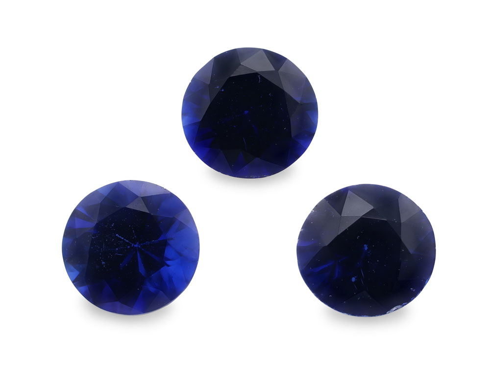Ceylon Sapphire 3.25mm Round Dark Blue