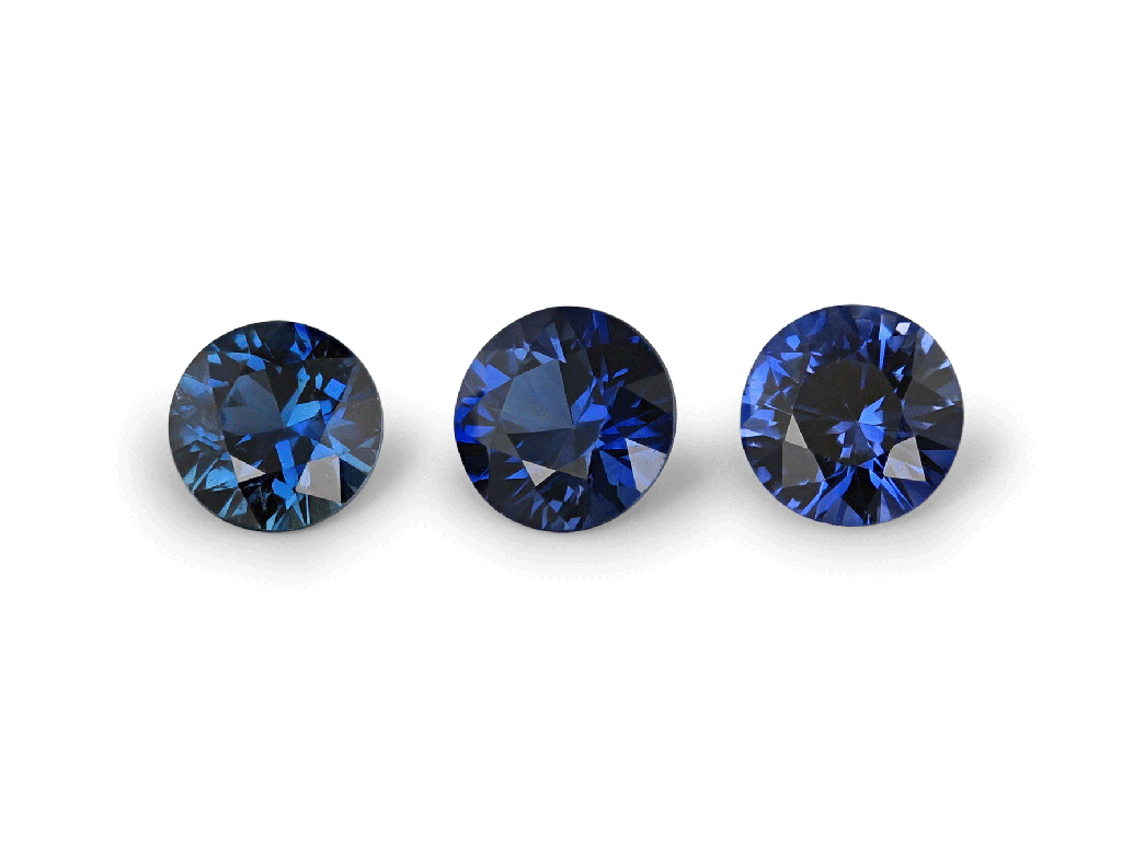 Australian Sapphire 3.25mm Round Diamond Cut Mid Blue