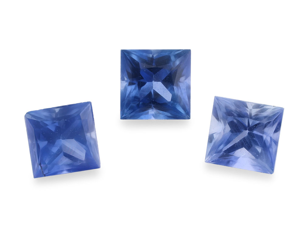 Ceylon Sapphire 3.75mm Princess Cut Mid Blue