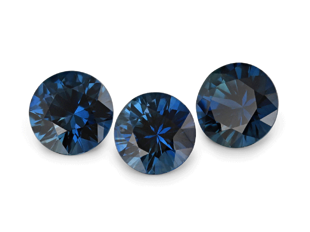 Australian Sapphire 4.50mm Round Diamond Cut Mid Blue