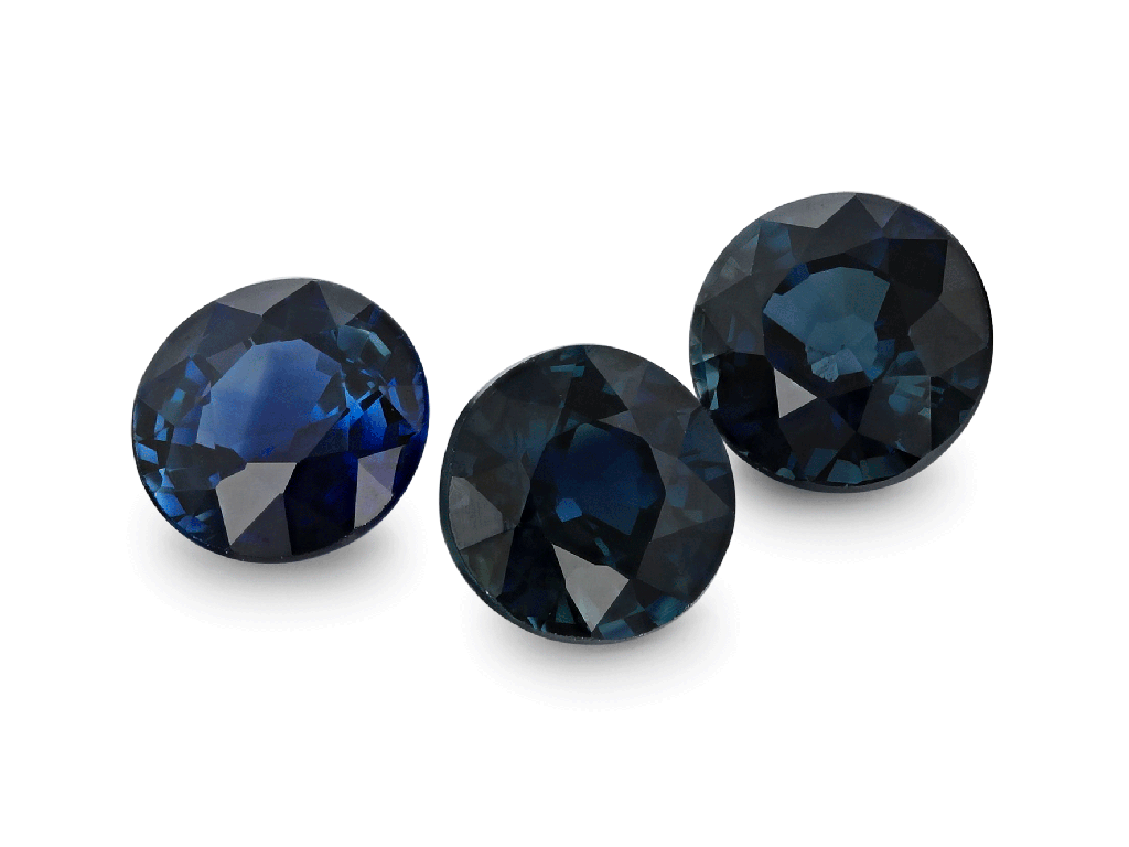Australian Sapphire 4.50mm Round Diamond Cut Dark Blue