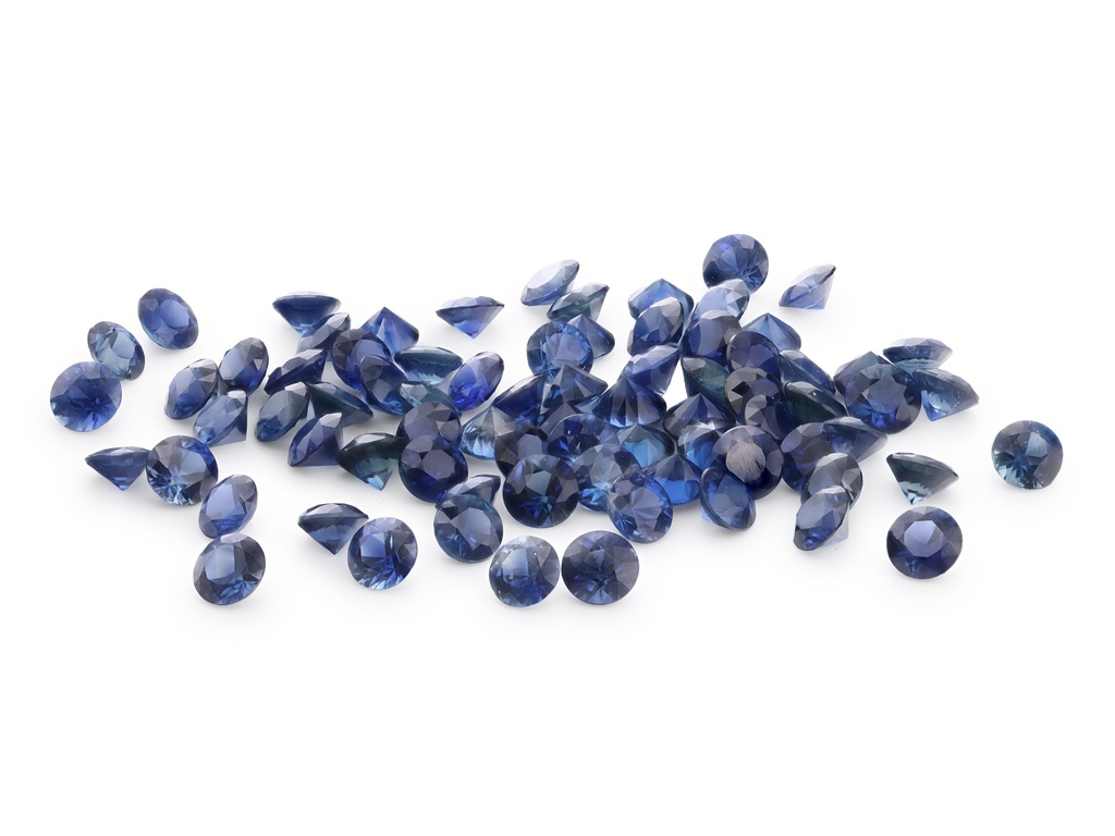 Sapphire 2.50mm Round Diamond Cut Mid Blue