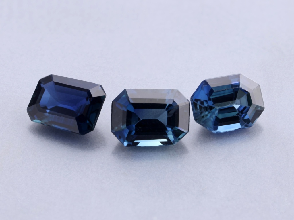 [SAOS0403] Australian Sapphire 4x3mm +/- Emerald Cut Oct. Blue