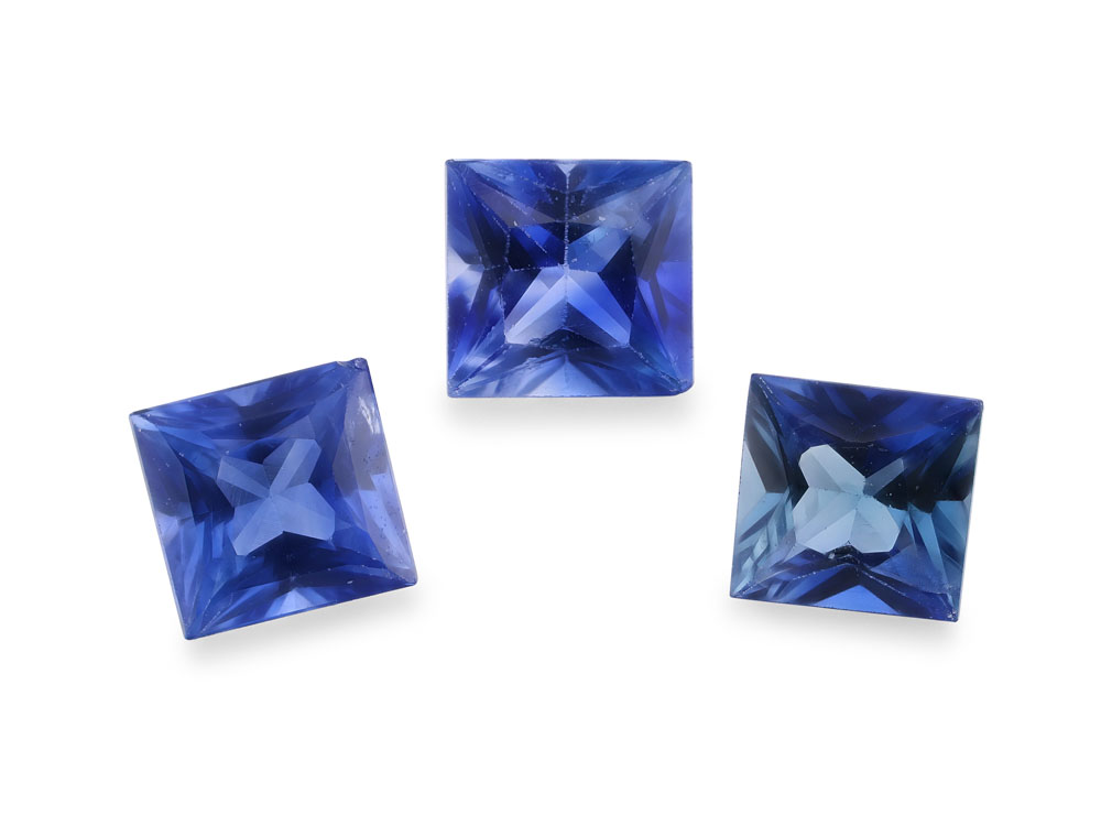 Ceylon Sapphire 2.25mm Princess Cut Dark Blue