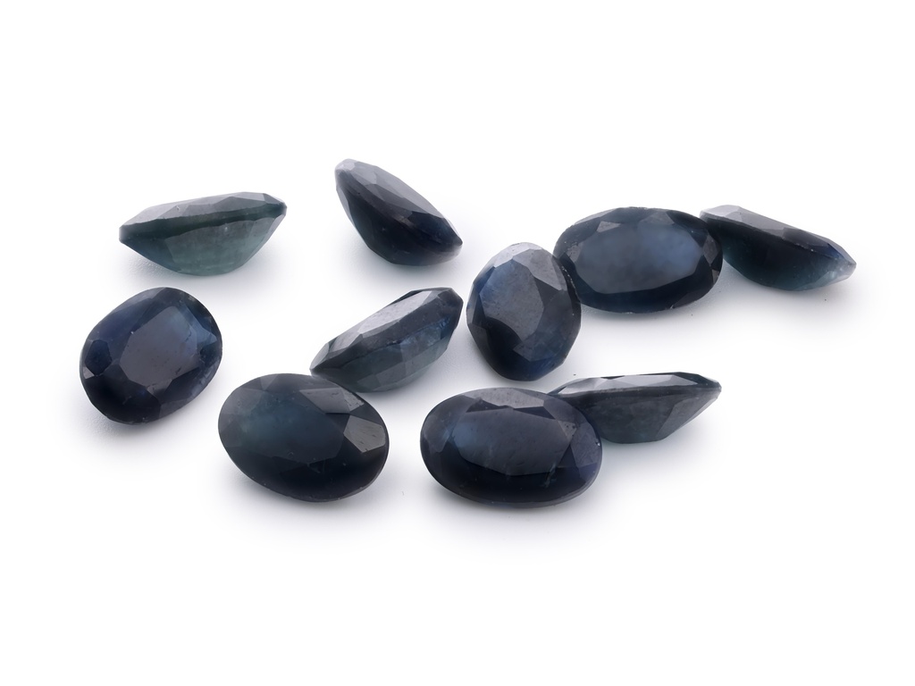 [SAVB0604P2] Australian Sapphire 6x4mm Oval Blue Black