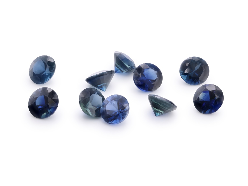 Australian Sapphire 3.75mm Round Diamond Cut Mid Blue
