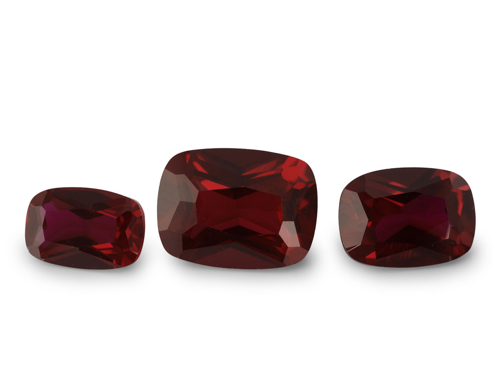 [YRAB0806D] Synthetic Ruby 8x6mm Cushion Dark Red