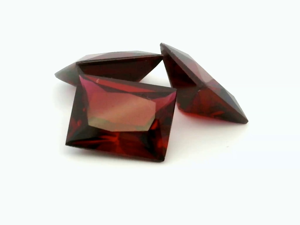 Synthetic/Lab Grown Ruby 10x8mm Baguette Radiant Cut Dark Red