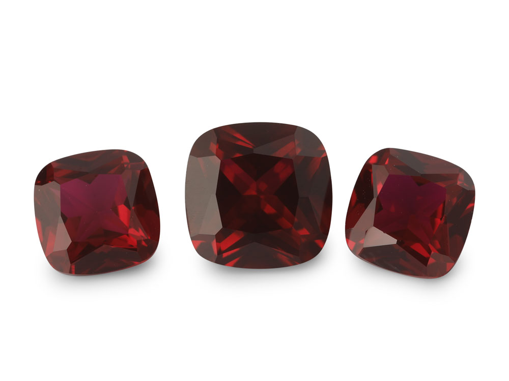 Synthetic/Lab Grown Ruby 5.00mm Square Cushion Dark Red