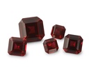 Synthetic/Lab Grown Ruby 7.00mm Square Emerald Cut Dark Red