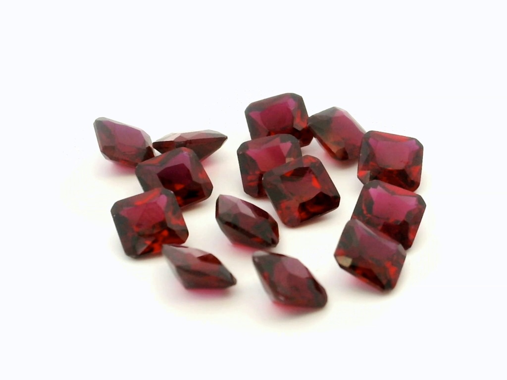 Synthetic Ruby 5.00mm Square Radiant Cut Dark Red