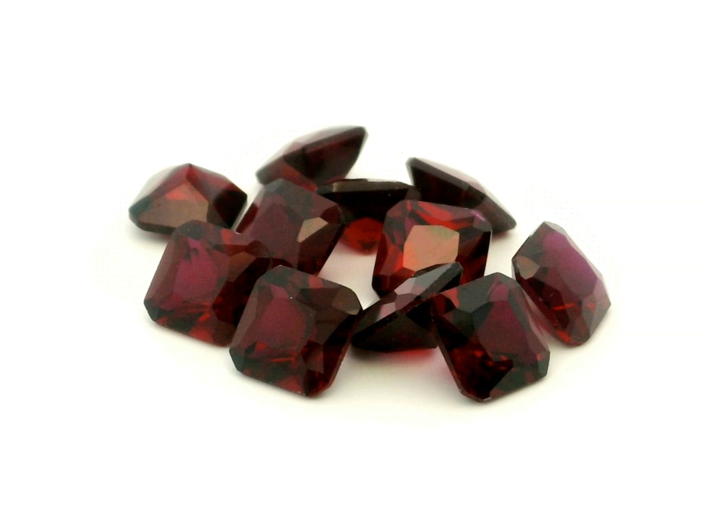Synthetic/Lab Grown Ruby 6.00mm Square Radiant Cut Dark Red